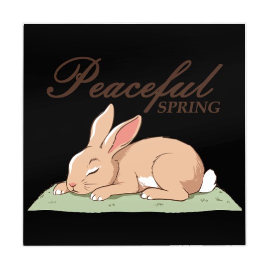 Peaceful Spring - Retro Bunny Illustration Mahjong Mats