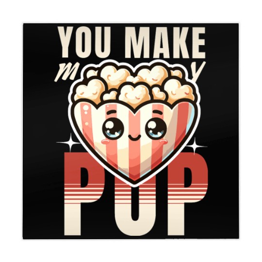 You Make My Heart Pop Cute Popcorn Valentine's Day Mahjong Mats