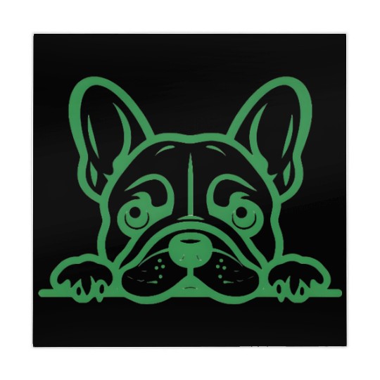 French Bulldog Frenchie Sweet Face Green Mahjong Mats