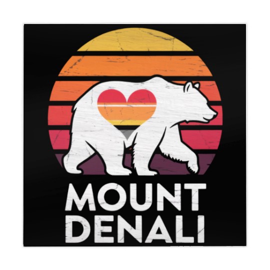 Vintage Bear Mount Denali Sunset Wilderness Mahjong Mats