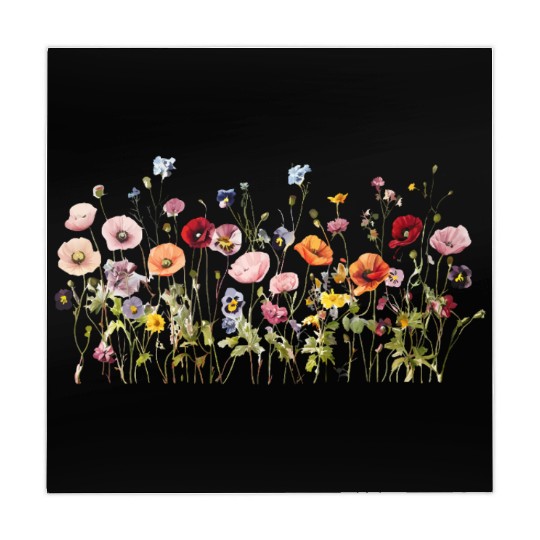 Wildflower Meadow – Natural Watercolor Blooms Mahjong Mats