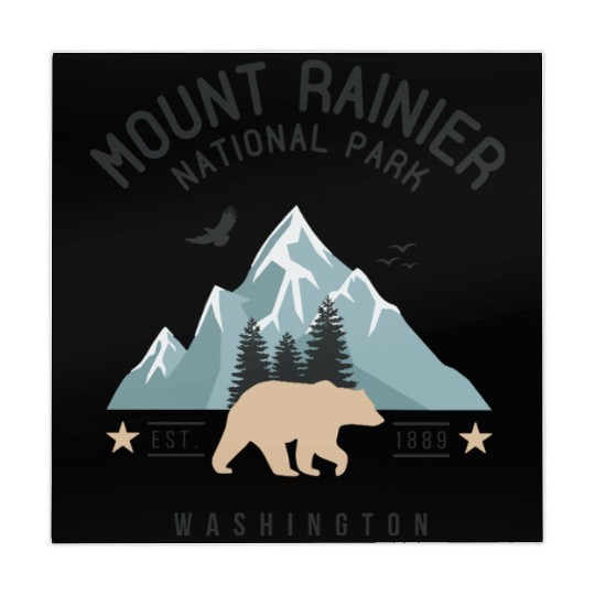 Mount Rainier National Park Est. 1889 Washington Mahjong Mats