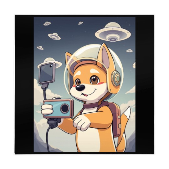 Funny Dog Rescue Anime Selfie with UFOs Weird Mahjong Mats