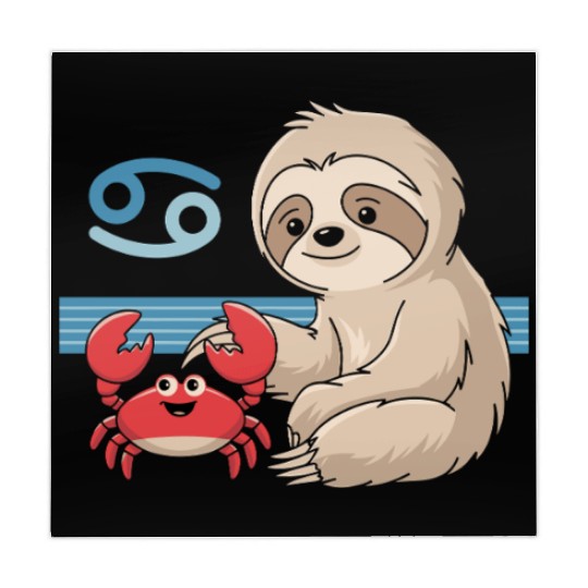 Cancer Zodiac Sloth with Adorable Crab Mahjong Mats