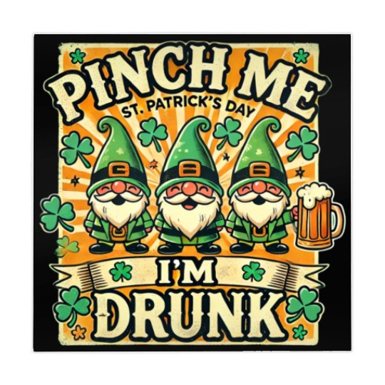Pinch Me I'm Drunk St Patricks Day Gnomes Irish Mahjong Mats