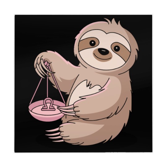 Charming Libra Zodiac Sloth With Balance Mahjong Mats