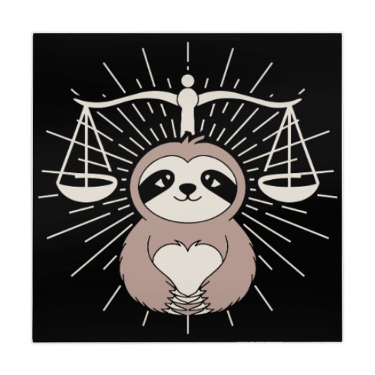 Charming Libra Zodiac Sloth Embrace Mahjong Mats