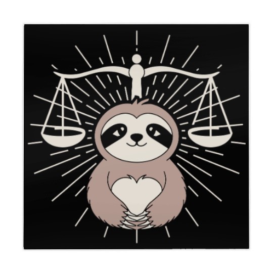 Charming Libra Zodiac Sloth Embrace Mahjong Mats