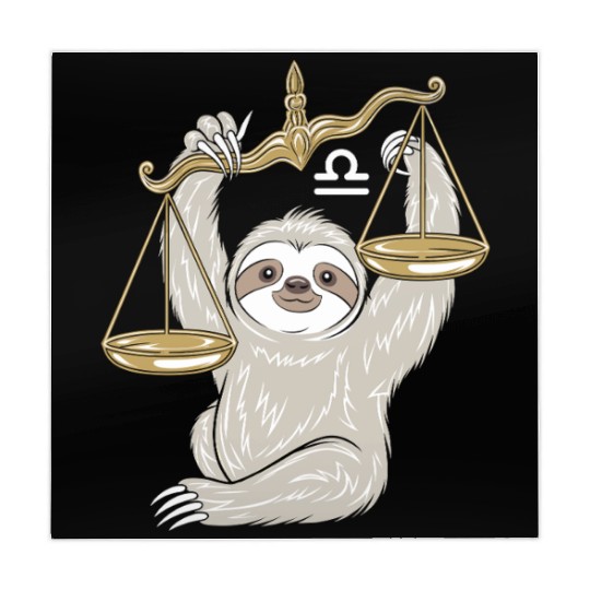 Charming Libra Zodiac Sloth Balancing Serenity Mahjong Mats