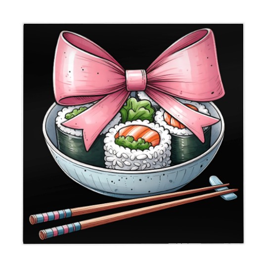 Coquette Bow Sushi Japanese Food Pink Ribbon Mom Mahjong Mats