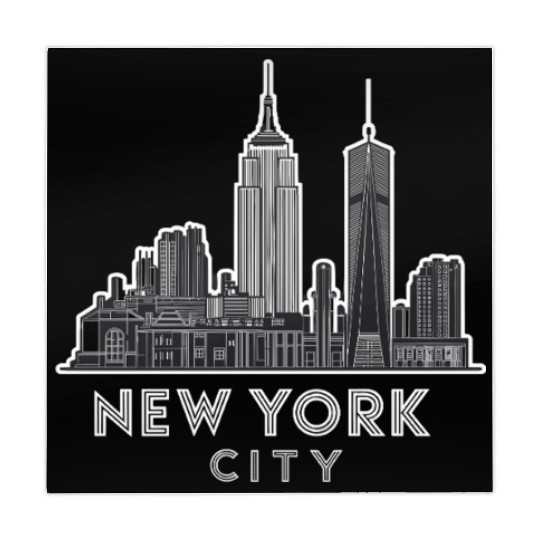 New York City Skyline Art Deco Style Iconic Mahjong Mats