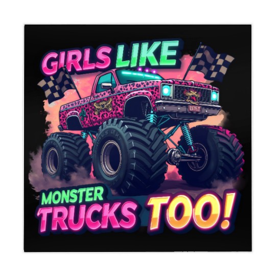 Girls Love Monster Trucks Design Mahjong Mats