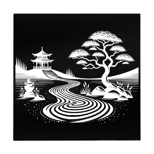 Meditative Balance Japanese Temple Garden Mahjong Mats
