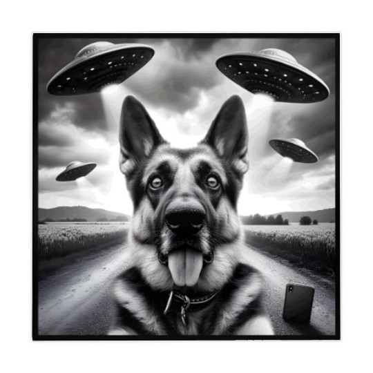 German shepherd Gsp Funny Graphic Selfie UFOs Weir Mahjong Mats