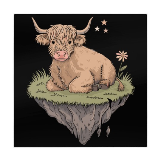 Whimsical Escapism: Highland Cow Dreamworld Mahjong Mats