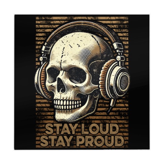 Stay Loud Stay Proud - Vintage Skull use Headphone Mahjong Mats