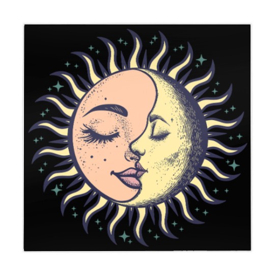 Boho Sun Moon Spirituality Sun Face Mahjong Mats