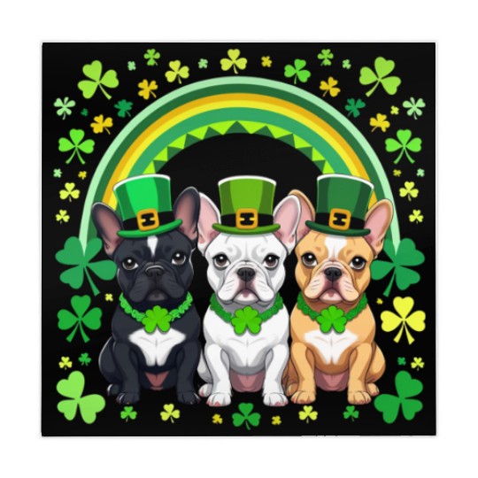 St Patricks Day French Bulldogs Dog Frenchie gifts Mahjong Mats