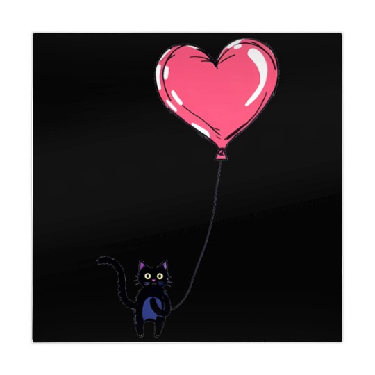 Cat Holding a Heart-Shaped Balloon Mahjong Mats