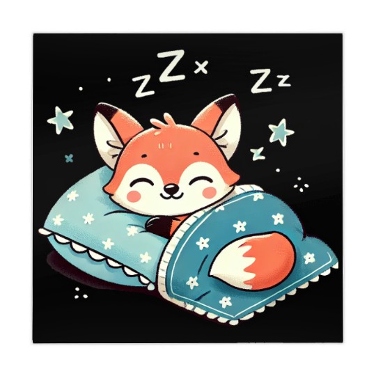 Fox Sleeping In Bed At Night Time Mahjong Mats