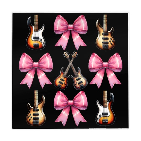 Coquette Bow Bass Player Bassist Guitarist Guitar Mahjong Mats
