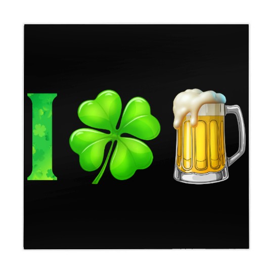 I Shamrock Beer Funny St Patrick's Day I Love Beer Mahjong Mats
