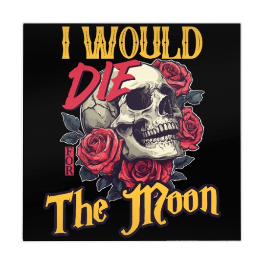 I Would Die For The Moon skull And Roses Art Mahjong Mats