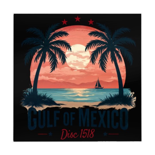 Mexico Beach Vintage Sunset Tropical Vibes Mahjong Mats