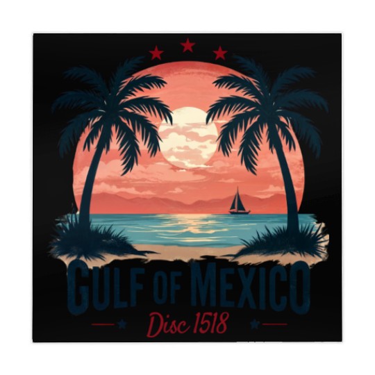 Mexico Beach Vintage Sunset Tropical Vibes Mahjong Mats