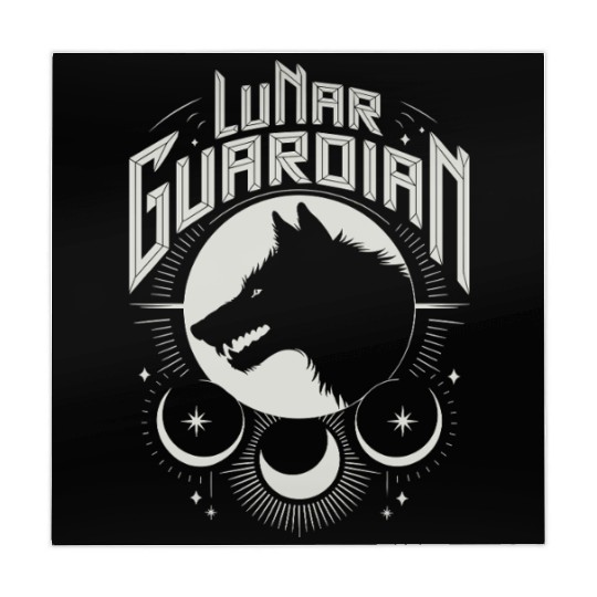 Lunar Guardian Celestial Wolf Moon Phases Mahjong Mats