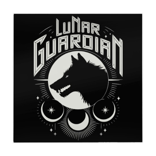 Lunar Guardian Celestial Wolf Moon Phases Mahjong Mats