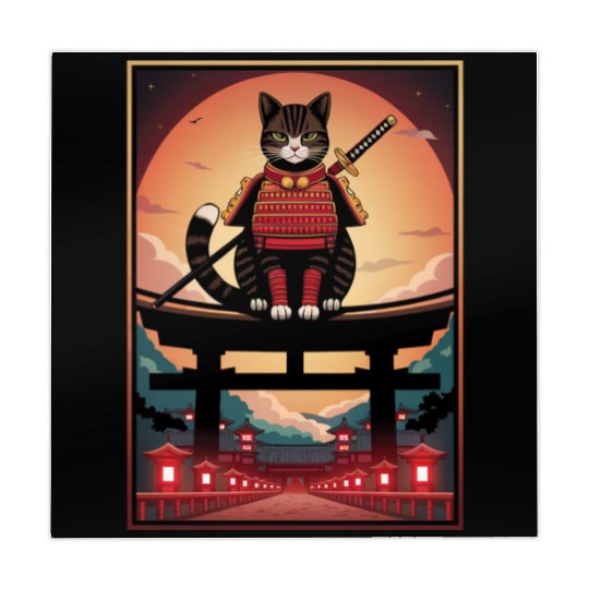 Japanese Cat Samurai Cat Mahjong Mats