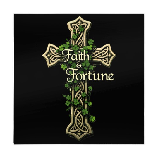 Celtic Cross Faith & Fortune Shamrock Design Mahjong Mats