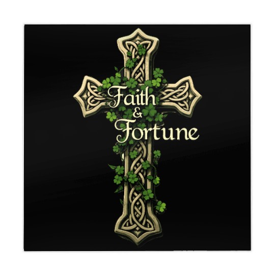 Celtic Cross Faith & Fortune Shamrock Design Mahjong Mats