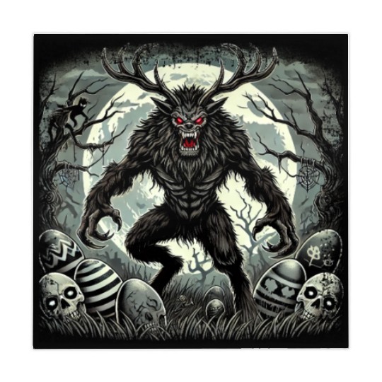 Wendigo Monster Deer Easter Werewolf Creepy Mahjong Mats