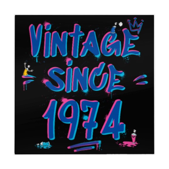 Vintage Since 1974 Hip-Hop Graffiti Glitch 51st Mahjong Mats