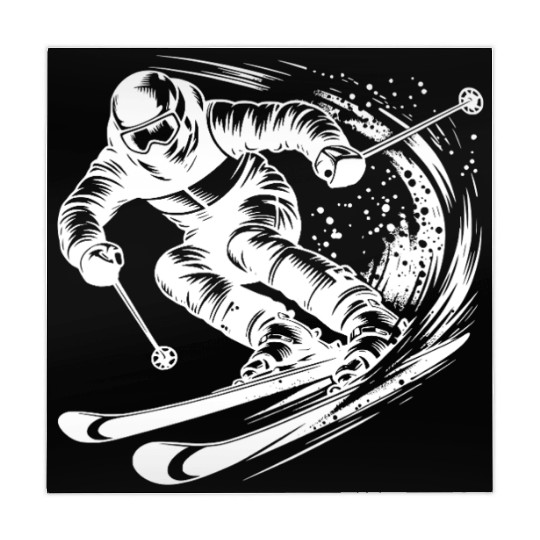 Skiing In Extreme Sport Style Downhill Skiing Mahjong Mats