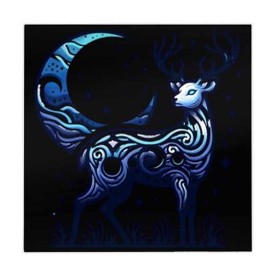 Celestial Deer Under Starry Night Moon Mahjong Mats