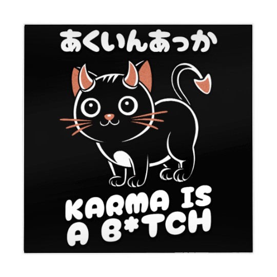 Karma is a B*tch Funny Japanese Proverb Devil Cat Mahjong Mats