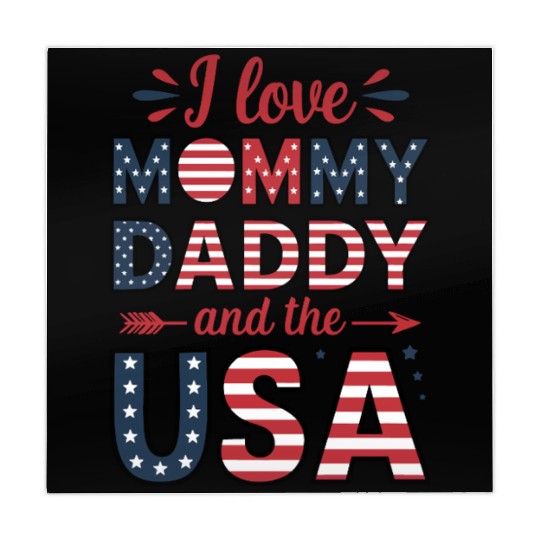 love mommy daddy use 4th of July typography Mahjong Mats