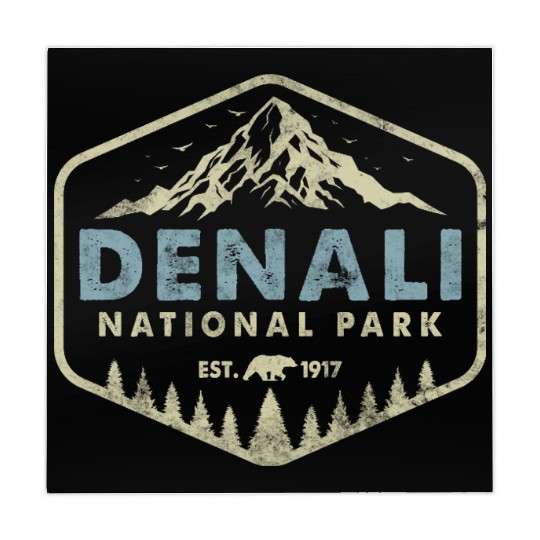 Retro Denali National Park Mountains Nature Hiking Mahjong Mats