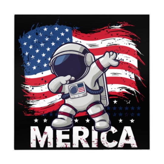Merica Astronaut Adventure Dab with American Flag Mahjong Mats