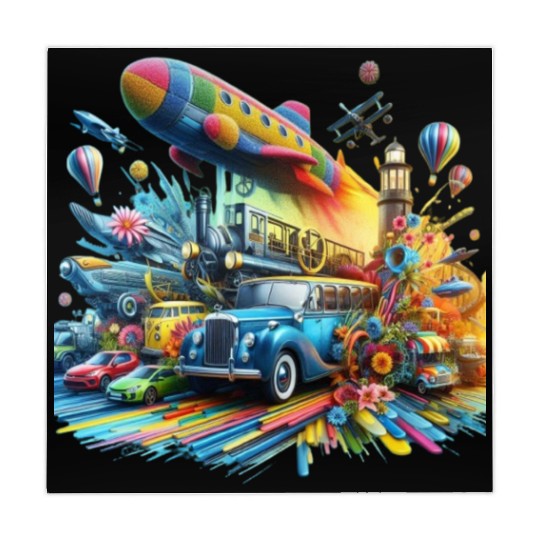 Multi-Colored Vehicles Mahjong Mats