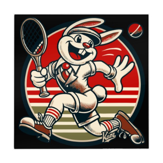 Retro Tennis Bunny – Vintage Sports Style Mahjong Mats