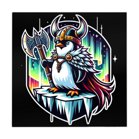 Viking Penguin Conquering Northern Lights Mahjong Mats