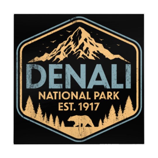 Retro Denali National Park Mountains Nature Mahjong Mats