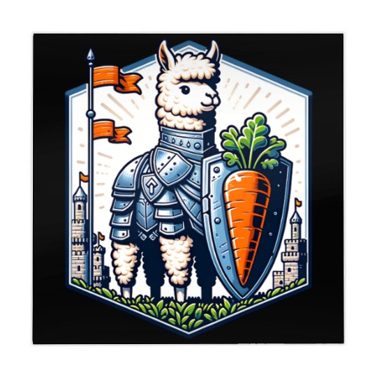 Llama Knight With Carrot Shield Adventure Mahjong Mats