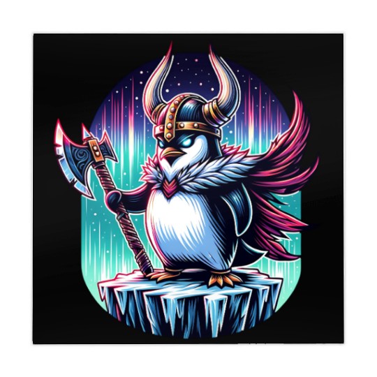 Viking Penguin Warrior Under Northern Lights Mahjong Mats