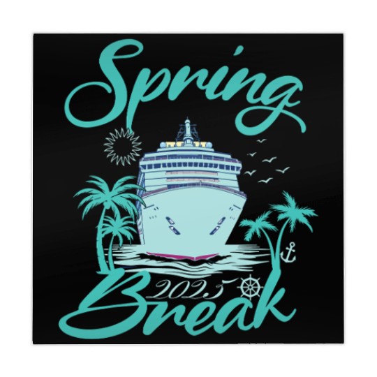 Spring Break 2025 Cruise Ship Retro Design Mahjong Mats