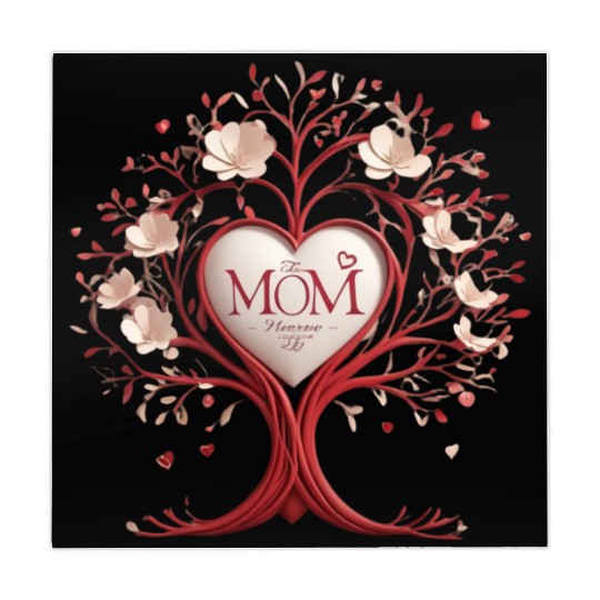 3D Heart Family Tree - Mom, the Heartbeat of Life Mahjong Mats